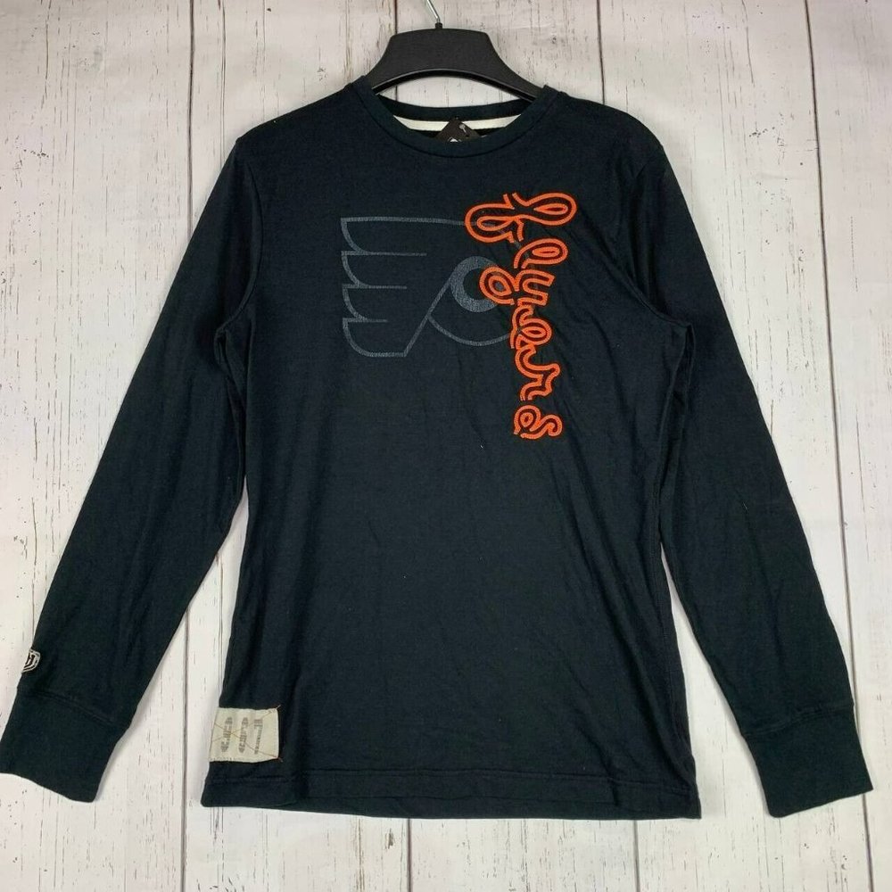 Philadelphia Flyers NHL Medium Old‎ Time Hockey Sweater Black New Women